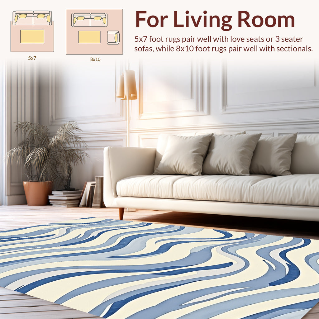 Ocean Wave Pattern Rug