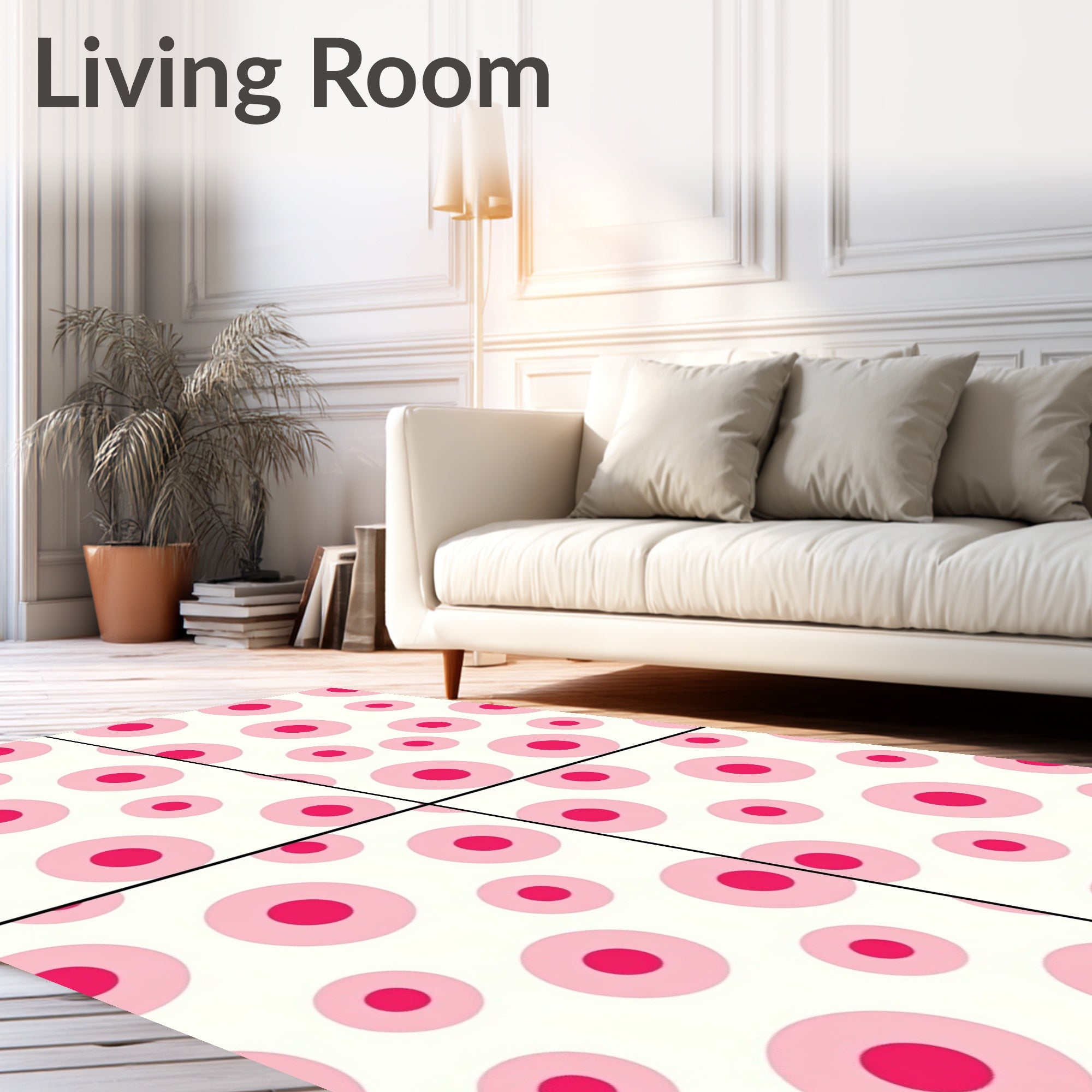 Pink Circles Pattern Rug
