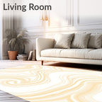 Creamy Marbled Swirl Abstract Rug