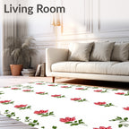 Pink Floral Vine Pattern Rug
