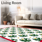 Emerald Sprigs Yellow Lanterns Garden Rug