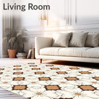 Classic Floral Pattern With Brown Accents Rug