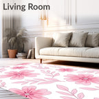 Delicate Pink Blossom Pattern Rug