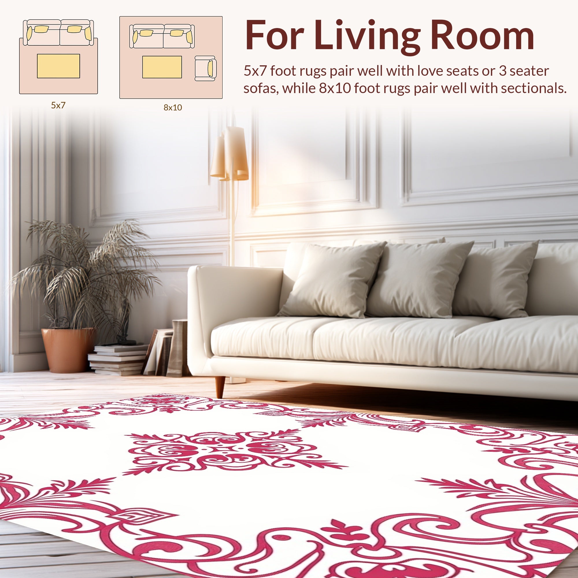 Baroque Swirls Flourish Design Rug