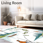Fishing Scene with Forest Lake Pattern Rug