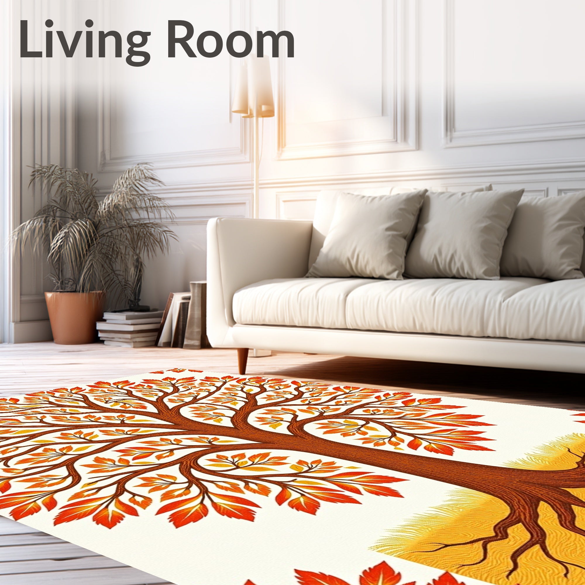Golden Tree of Life Pattern Rug
