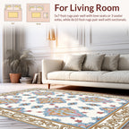 Floral Medallion Pattern Tile Rug