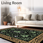 Gothic Skull Floral Border Rug