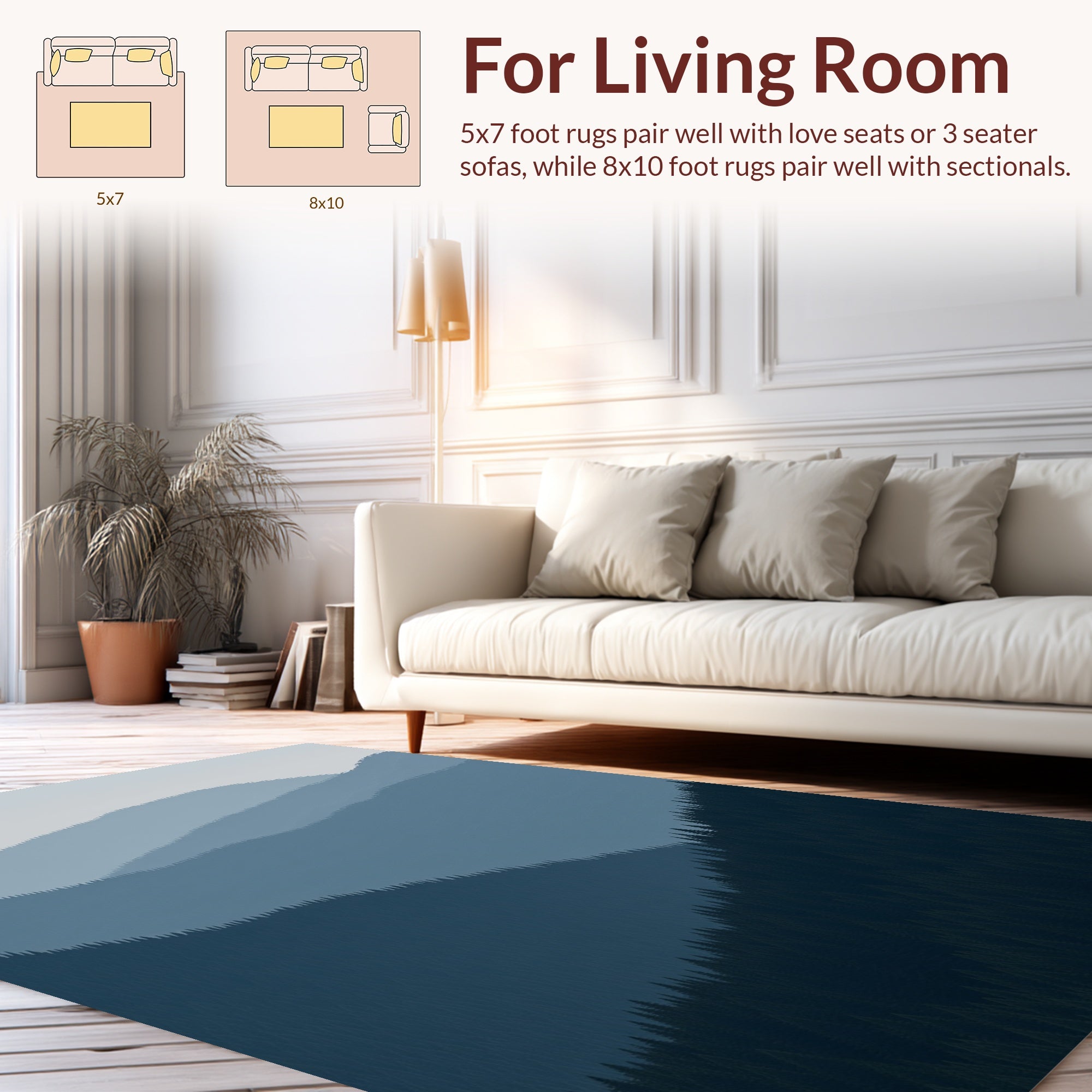 Misty Mountain Range Silhouette Rug