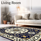Ornate Floral Geometric Pattern Rug