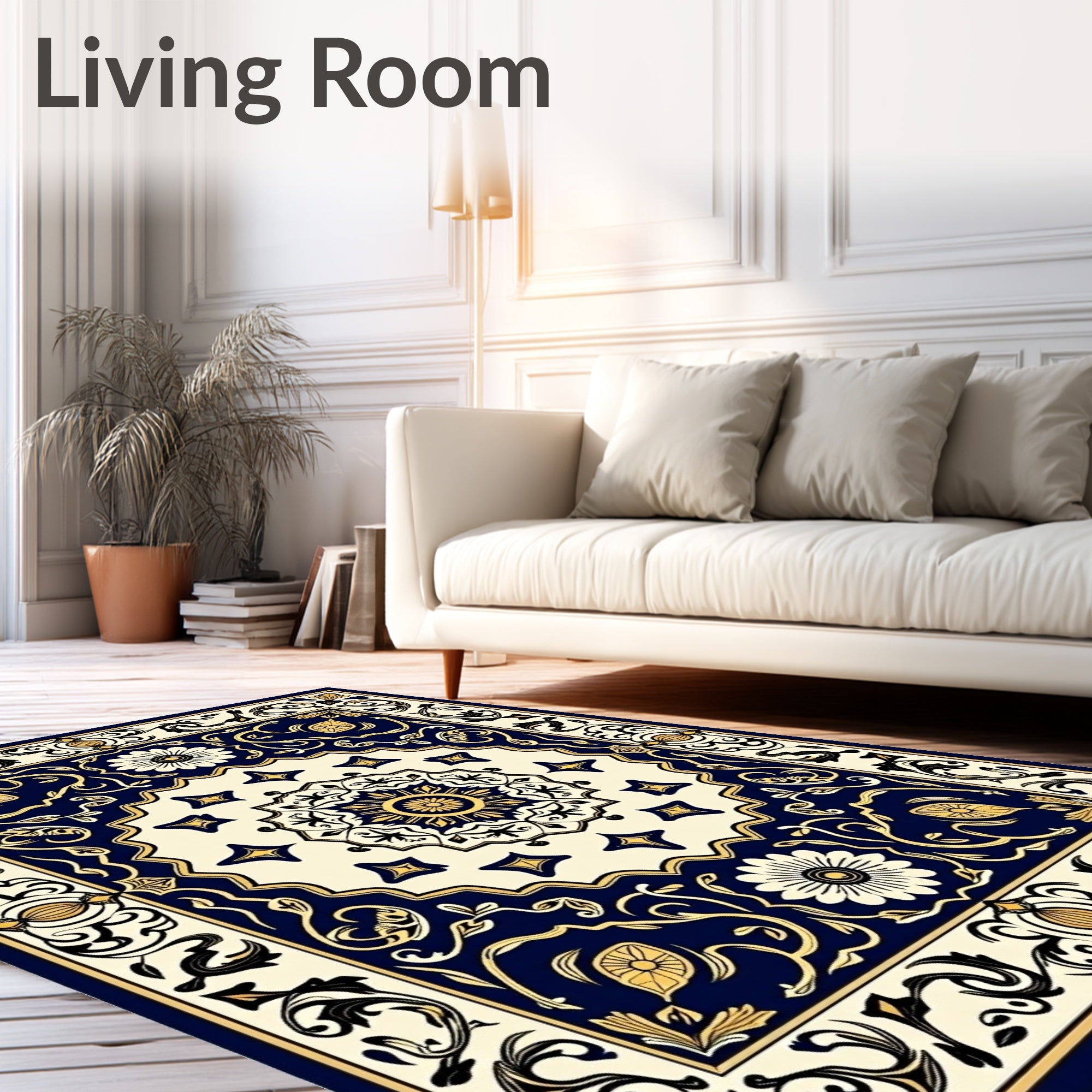 Ornate Floral Geometric Pattern Rug