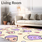 Cute Bubble Tea Pattern Rug