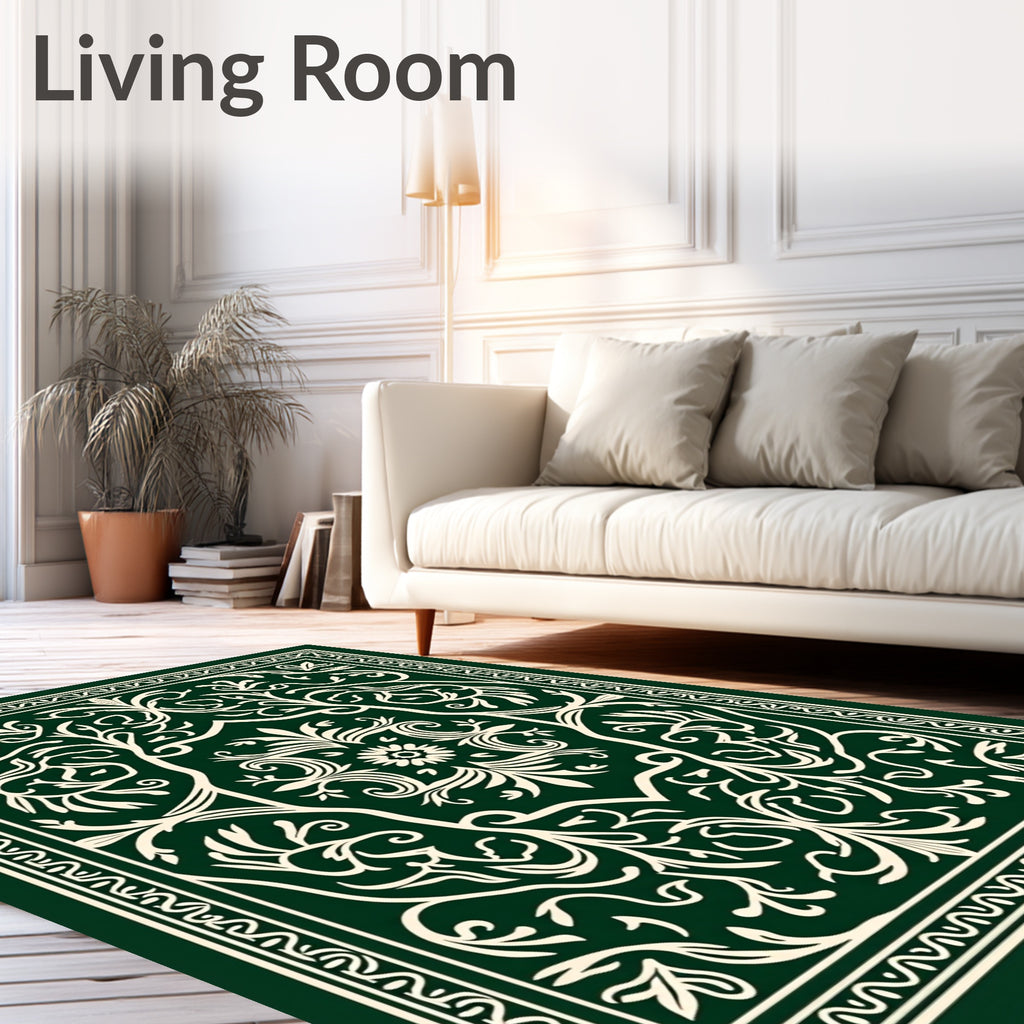 Ornate Floral Scrollwork Pattern Rug