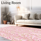 Delicate Pink Floral Vine Pattern Rug