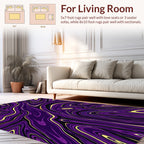 Purple Gold Flowing Abstract Pattern Rug