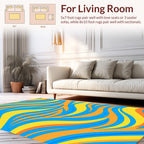 Vibrant Wavy Abstract Design Rug