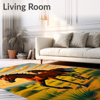 Majestic Horses in Golden Field Design Rug