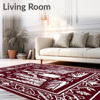 Mystical Figural Forest Snowflake Design Rug