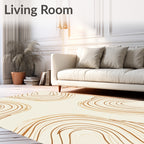 Golden Swirl Abstract Pattern Rug