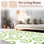 Swirling Green Vine Pattern Rug