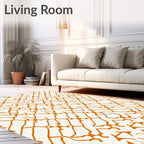Orange Lattice Pattern Design Rug