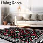 Intricate Floral Mandala Pattern Rug