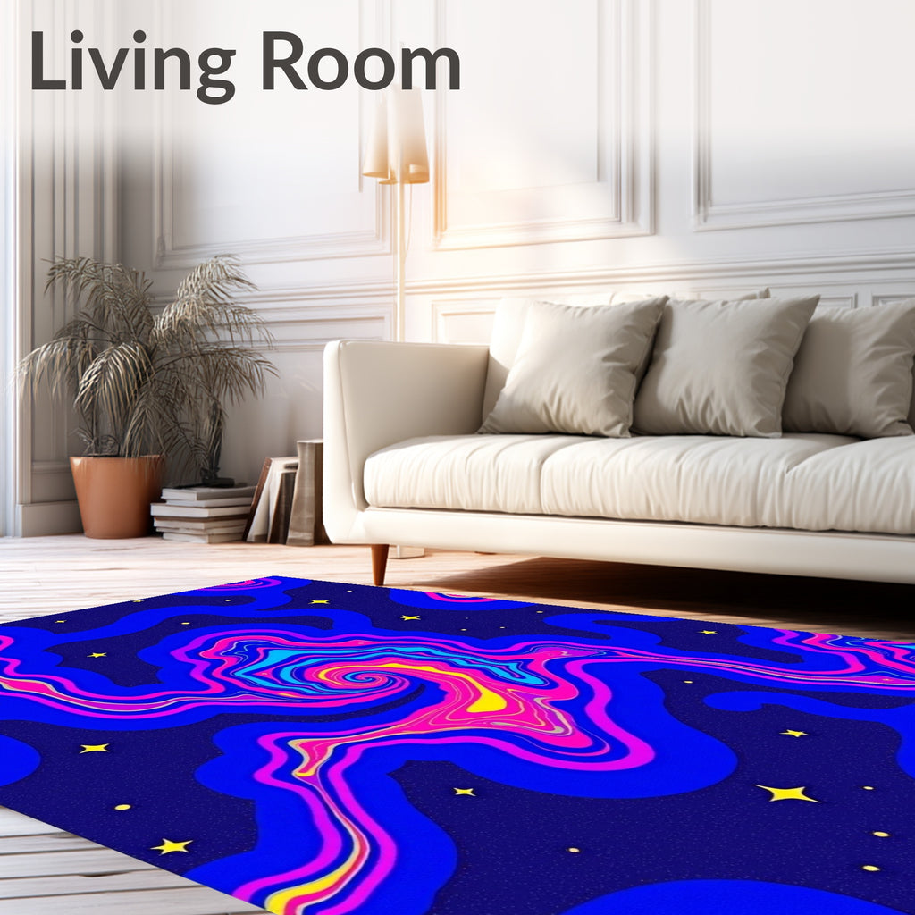 Vibrant Swirling Nebula Abstract Rug