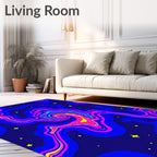 Vibrant Swirling Nebula Abstract Rug