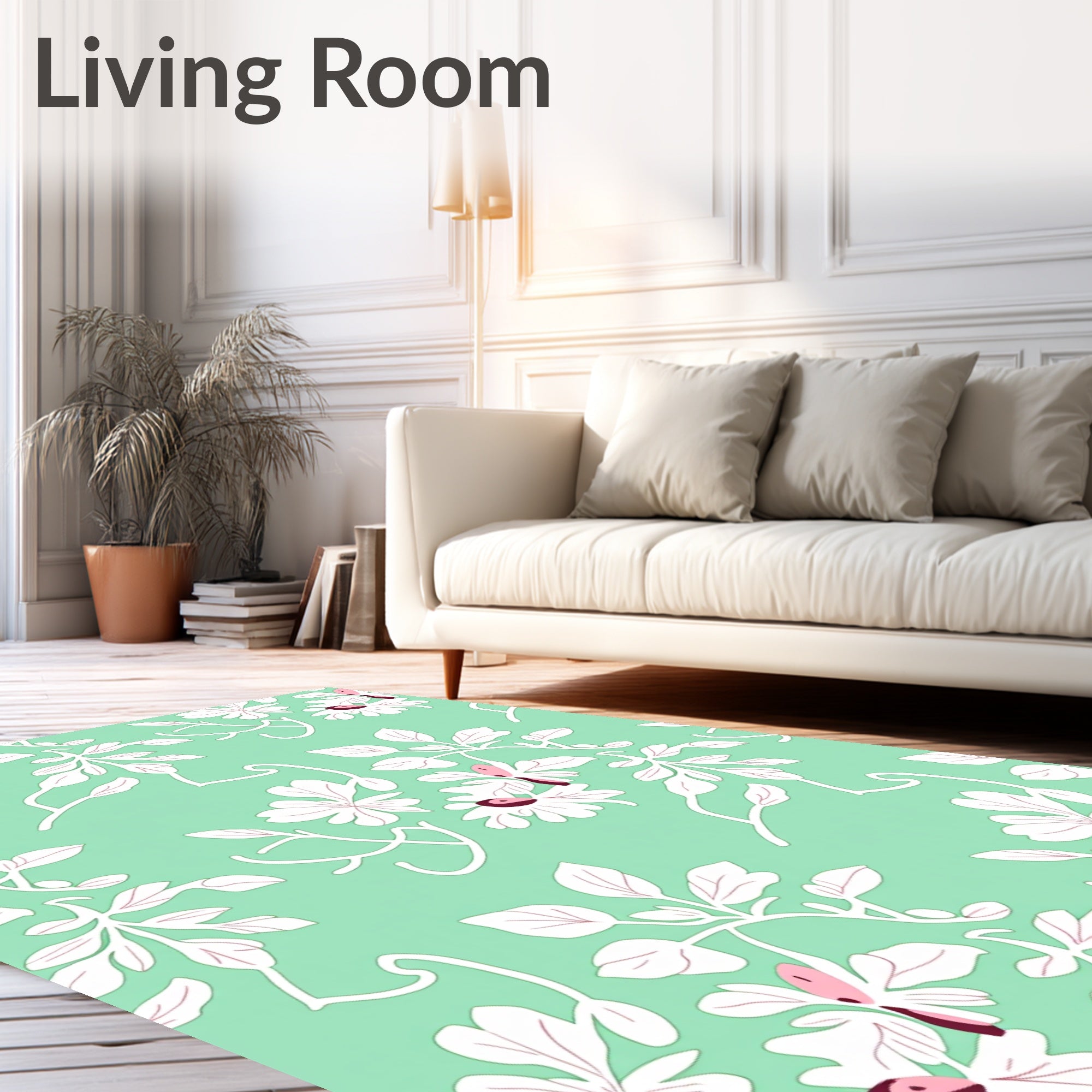 Charming Floral Branches Pattern Rug