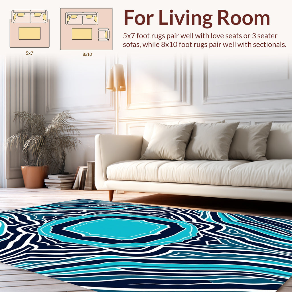 Marine Swirl Abstract Vibrant Rug