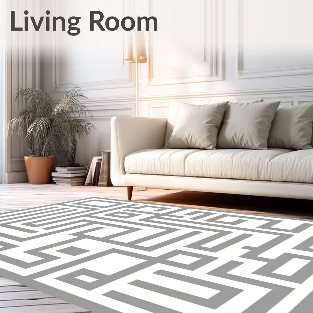 Abstract Maze Geometric Pattern Rug