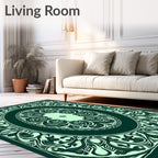 Elegant Floral Oval Frame Rug