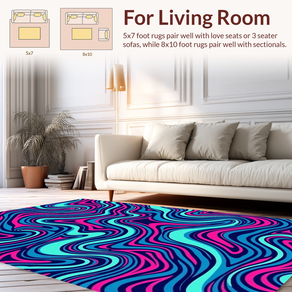 Vibrant Swirls Abstract Pattern Rug