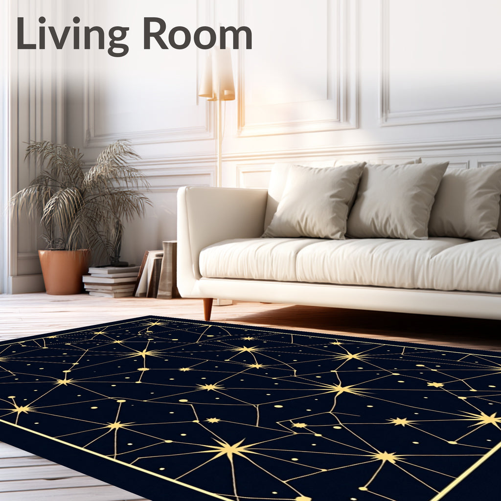 Celestial Star Map Geometric Rug