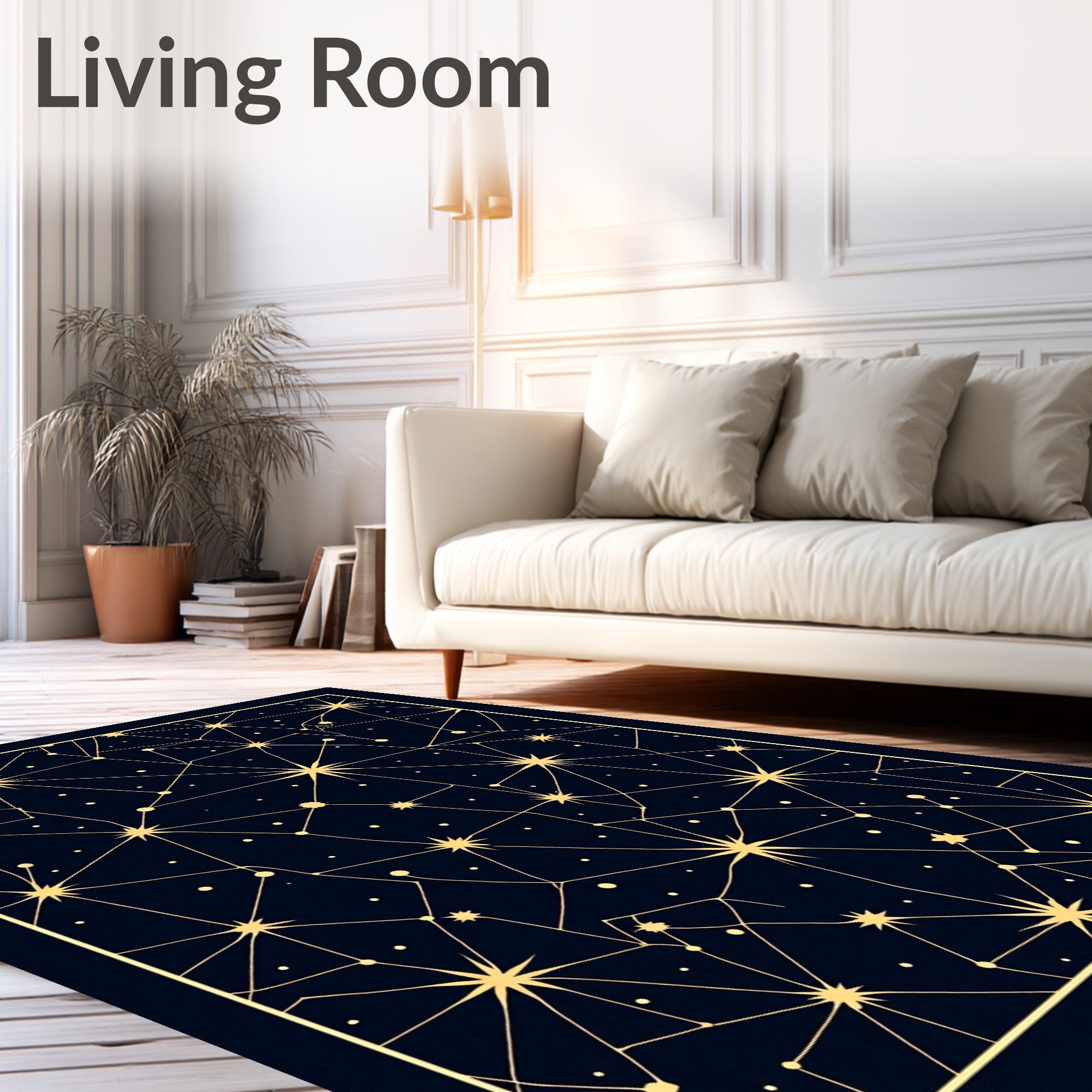 Celestial Star Map Geometric Rug