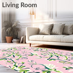 Whimsical Floral Vine Pattern Rug