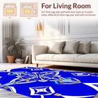Vibrant Blue Geometric Abstract Pattern Rug