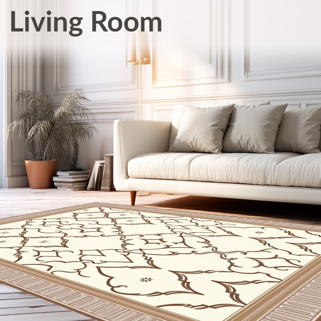 Charming Scrollwork with Repeating Motif Design Rug