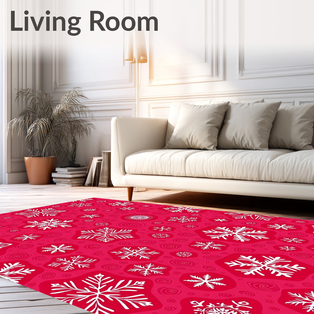Winter Snowflake Patterned Rug