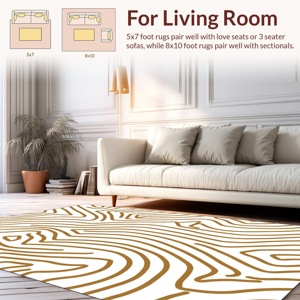 Abstract Wavy Stripe Pattern Rug