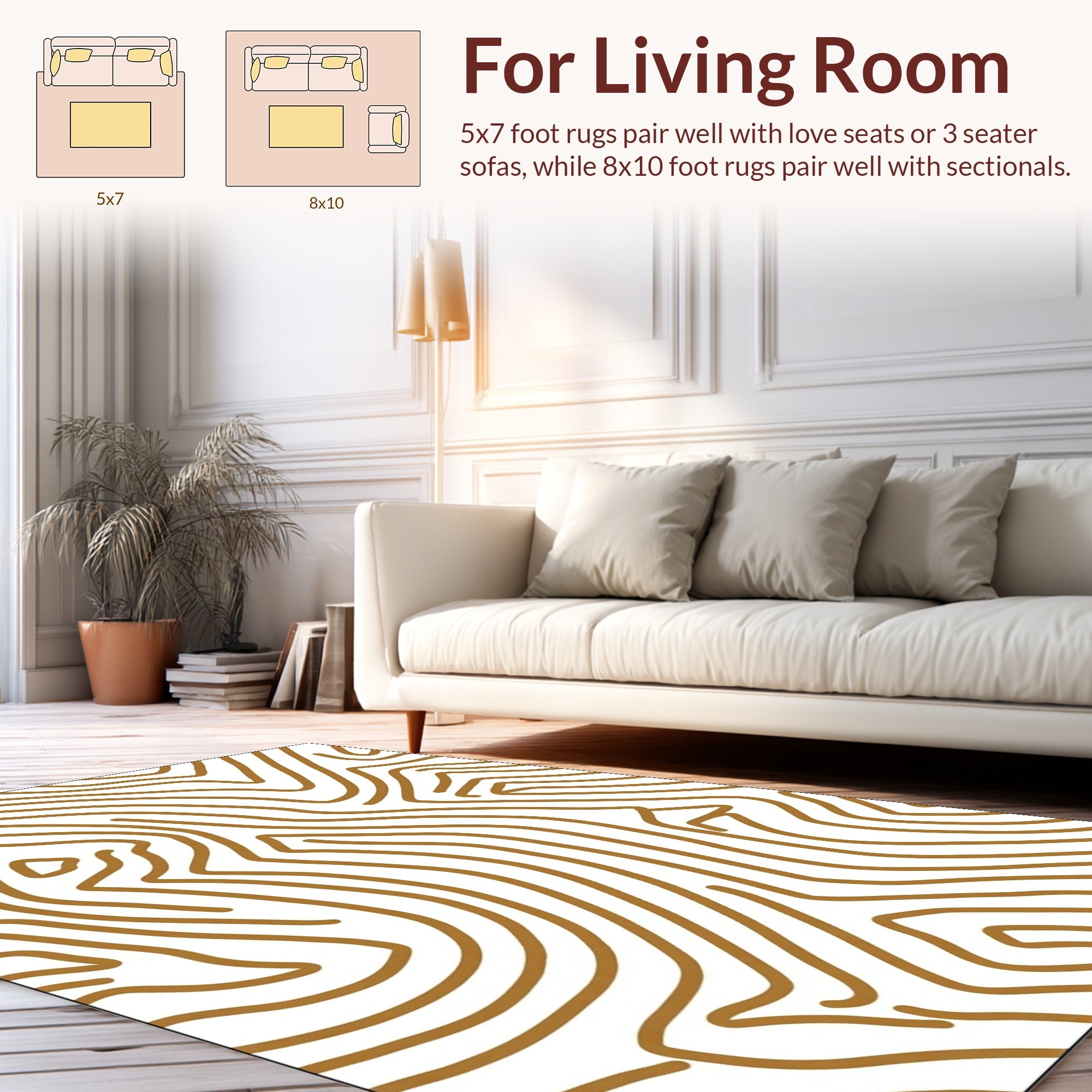 Abstract Wavy Stripe Pattern Rug