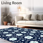 Whimsical Floral Sunburst Pattern Rug