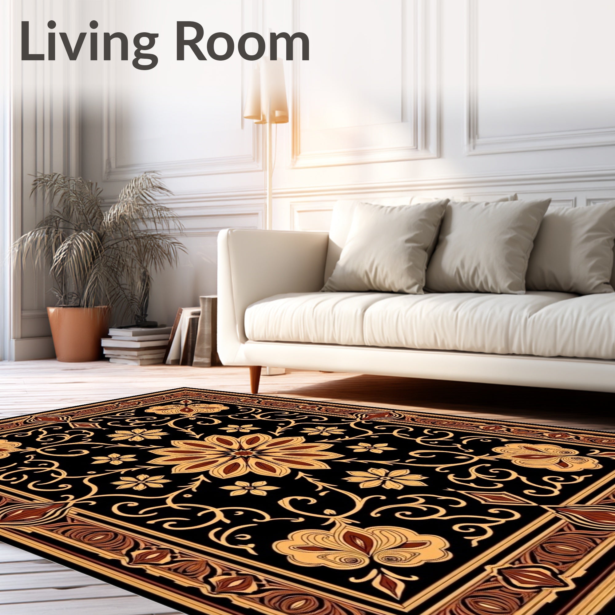 Ornate Floral Pattern Rug