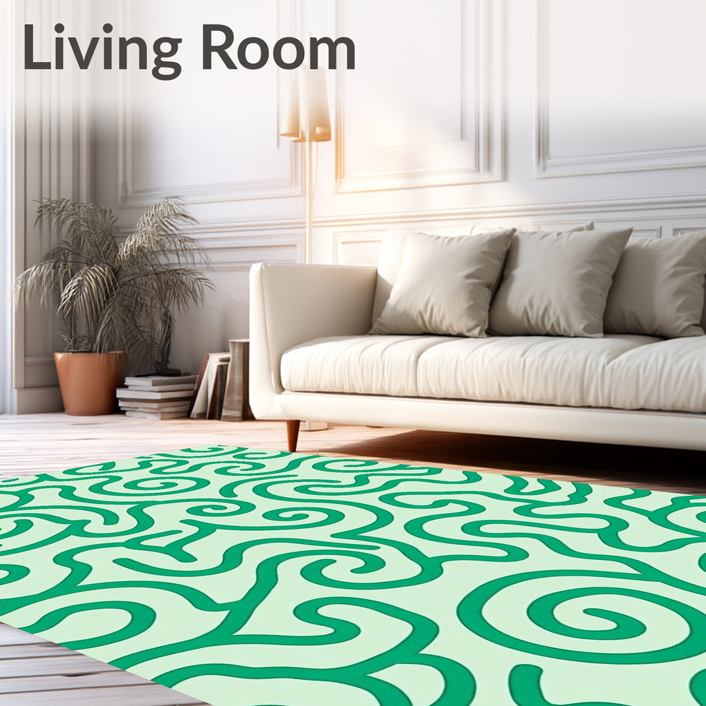 Abstract Swirls Patterned Design Rug