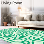 Abstract Swirls Patterned Design Rug
