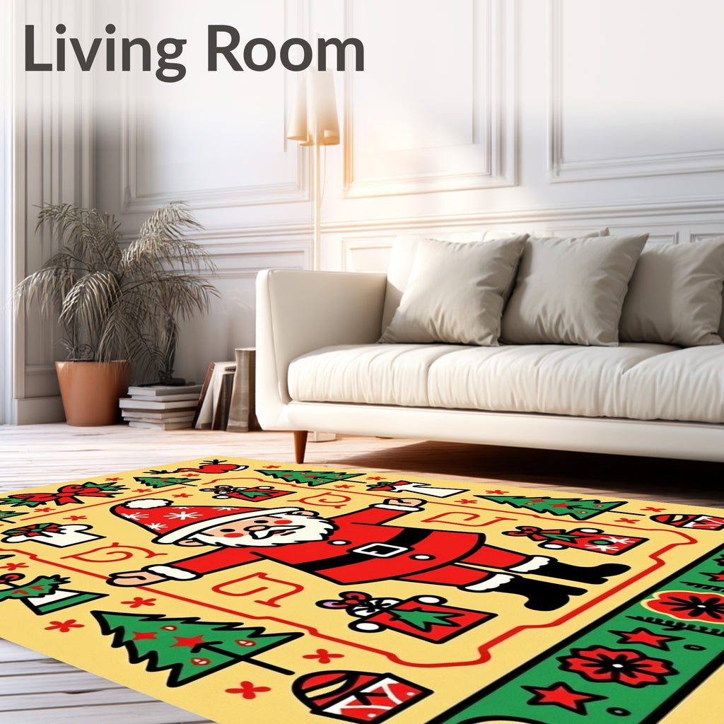 Retro Festive Christmas Pattern Design Rug