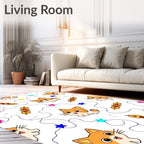 Whimsical Cat Star Pattern Rug
