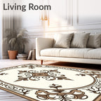 Ornate Floral Scrollwork Design Rug