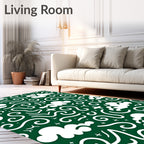 Whimsical White Cloud Swirl Pattern Rug