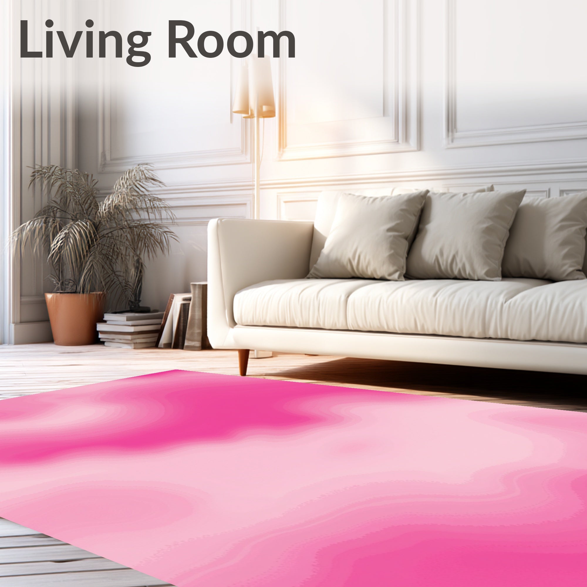 Gradient Pink Swirls Abstract Design Rug